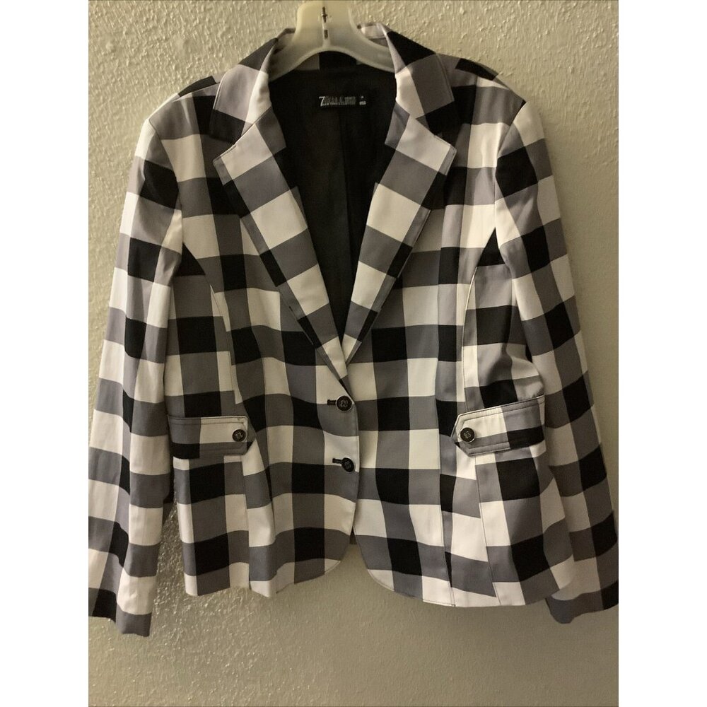 7th Ave Design New York &‎ Co Hounds Tooth Plaid Blazer Jacket Size 18 New